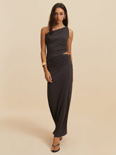 Asymmetrisches ärmelloses Kleid mit Ausschnitt